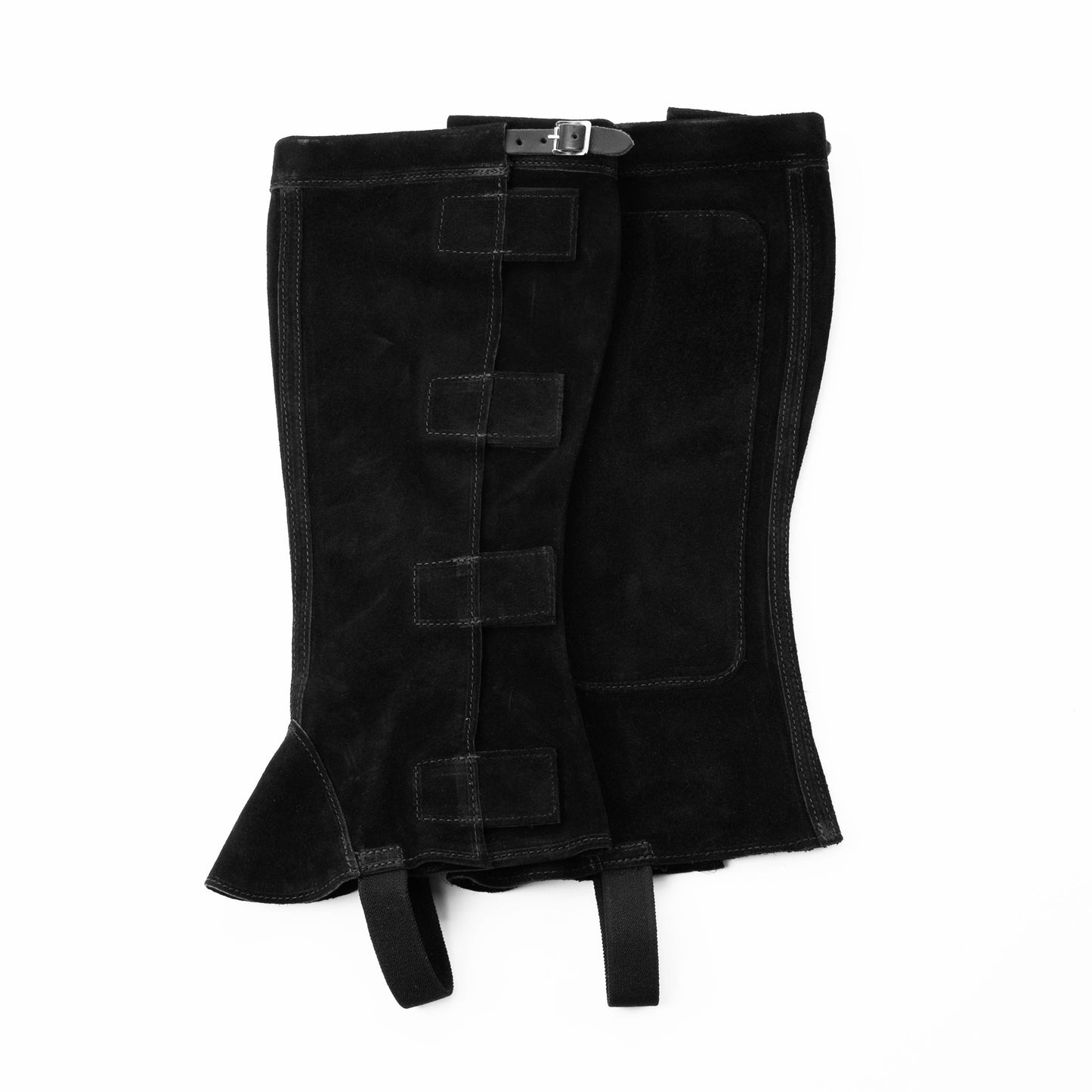 Half Chap - Black Suede - Velcro & Buckle Closure