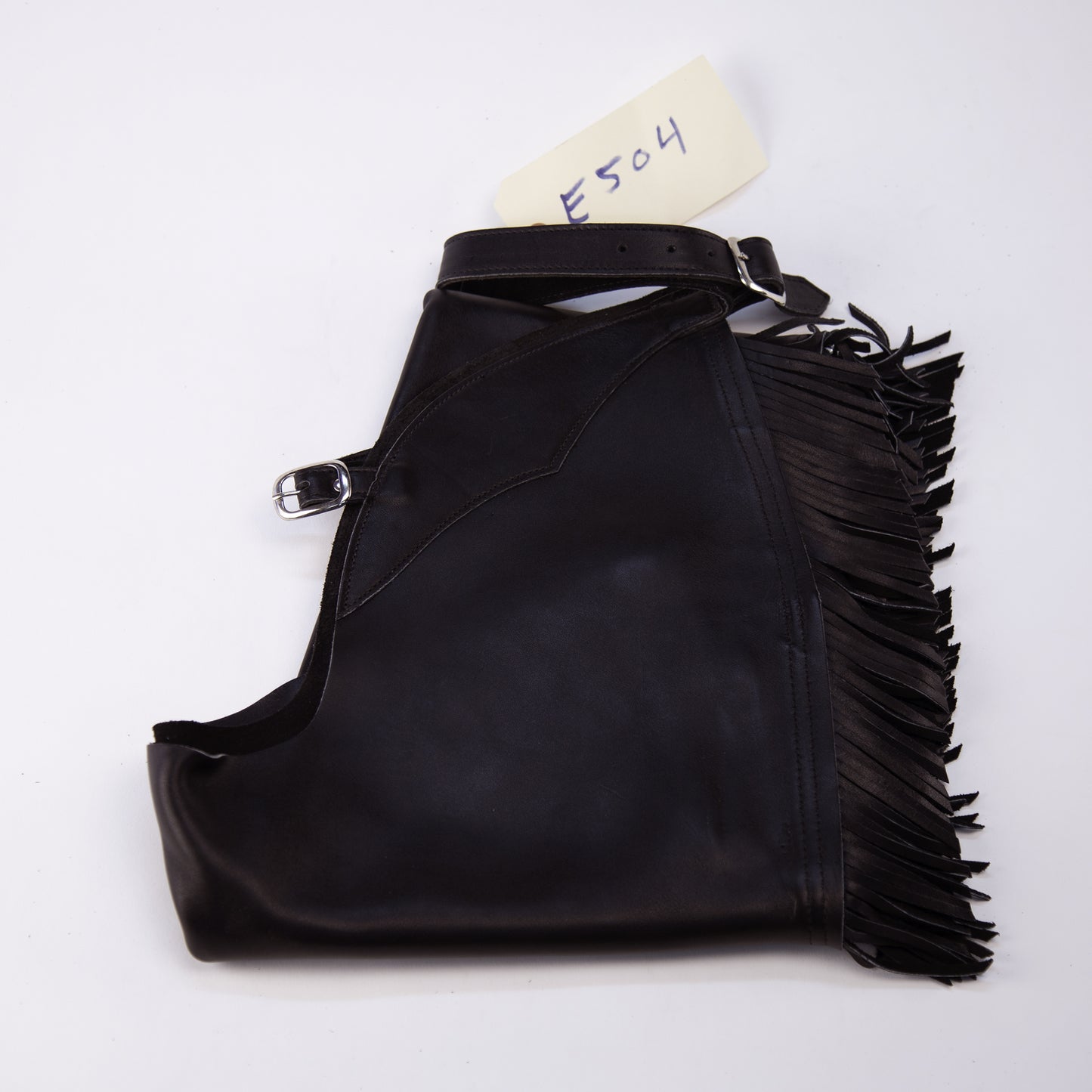 English Schooling Chaps - Black Top Grain - Fringe