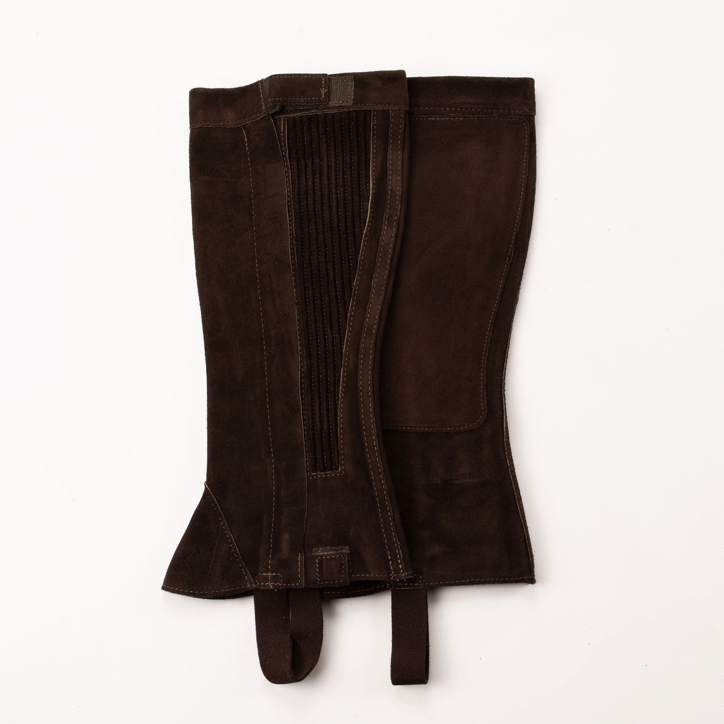 Half Chap - Brown Suede - Elastic with Zipper Closure