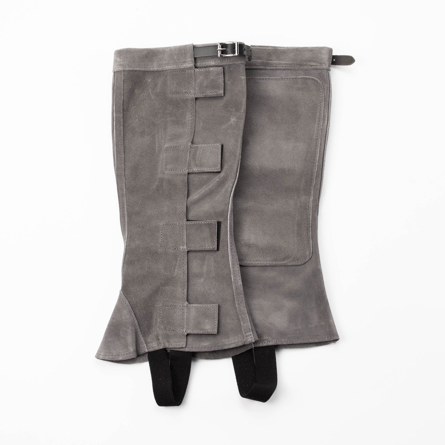 Half Chap - Grey Suede - Velcro & Buckle Closure