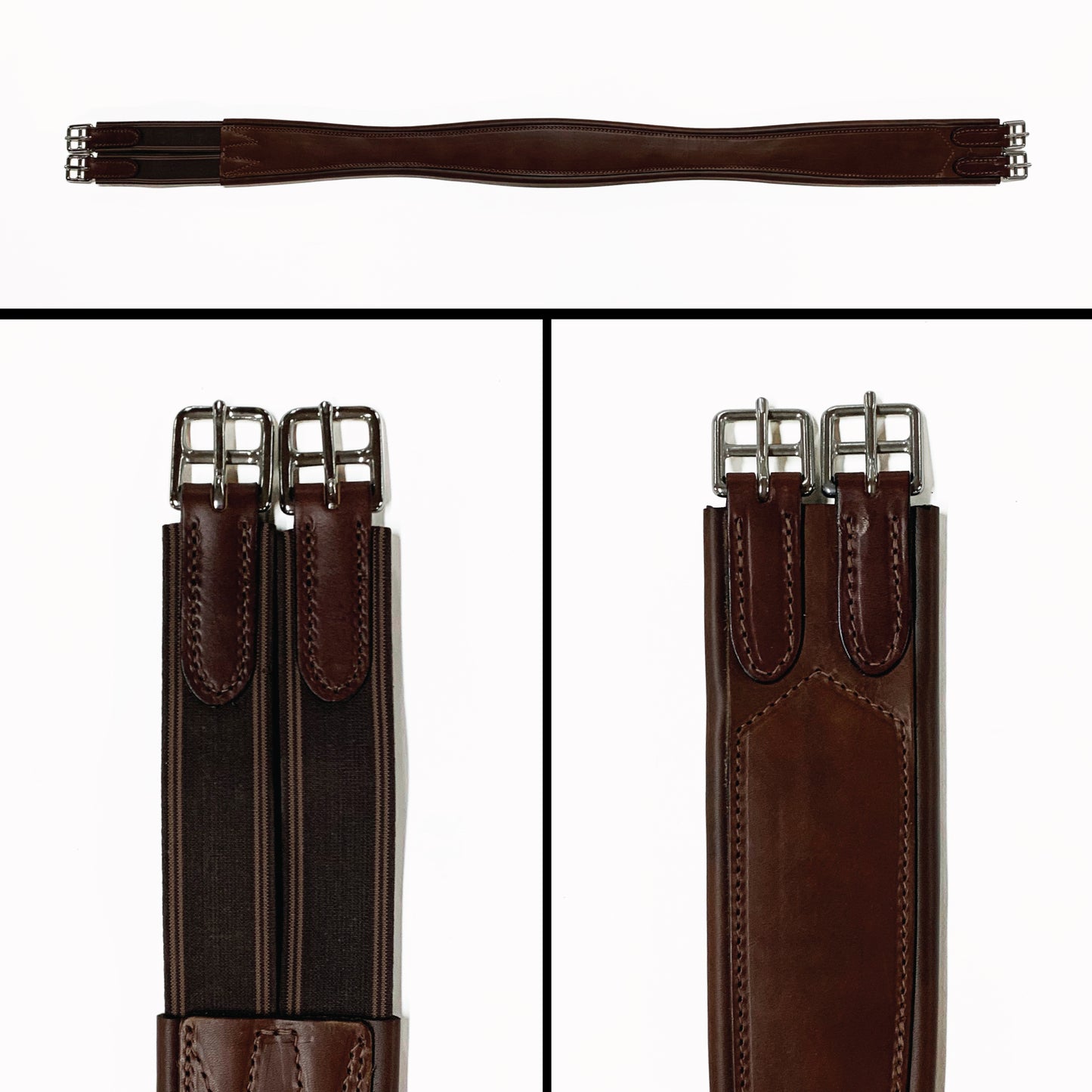 English Overlay Girth - Havana - Brown Elastic