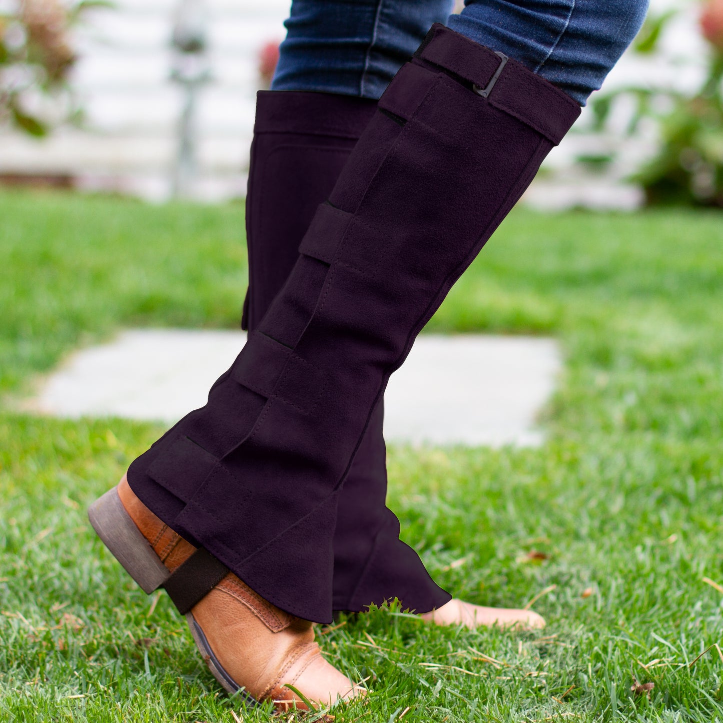 Half Chap - Purple Suede - Velcro Closure