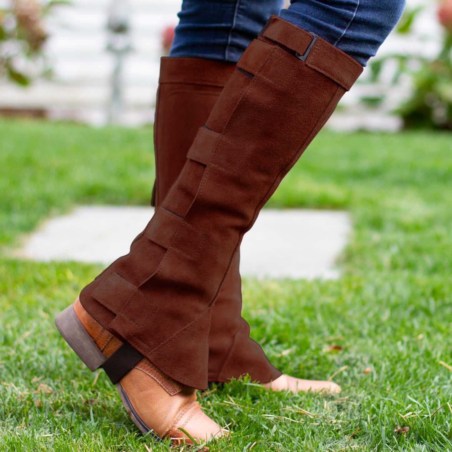 Half Chap - Rust Suede - Velcro Closure
