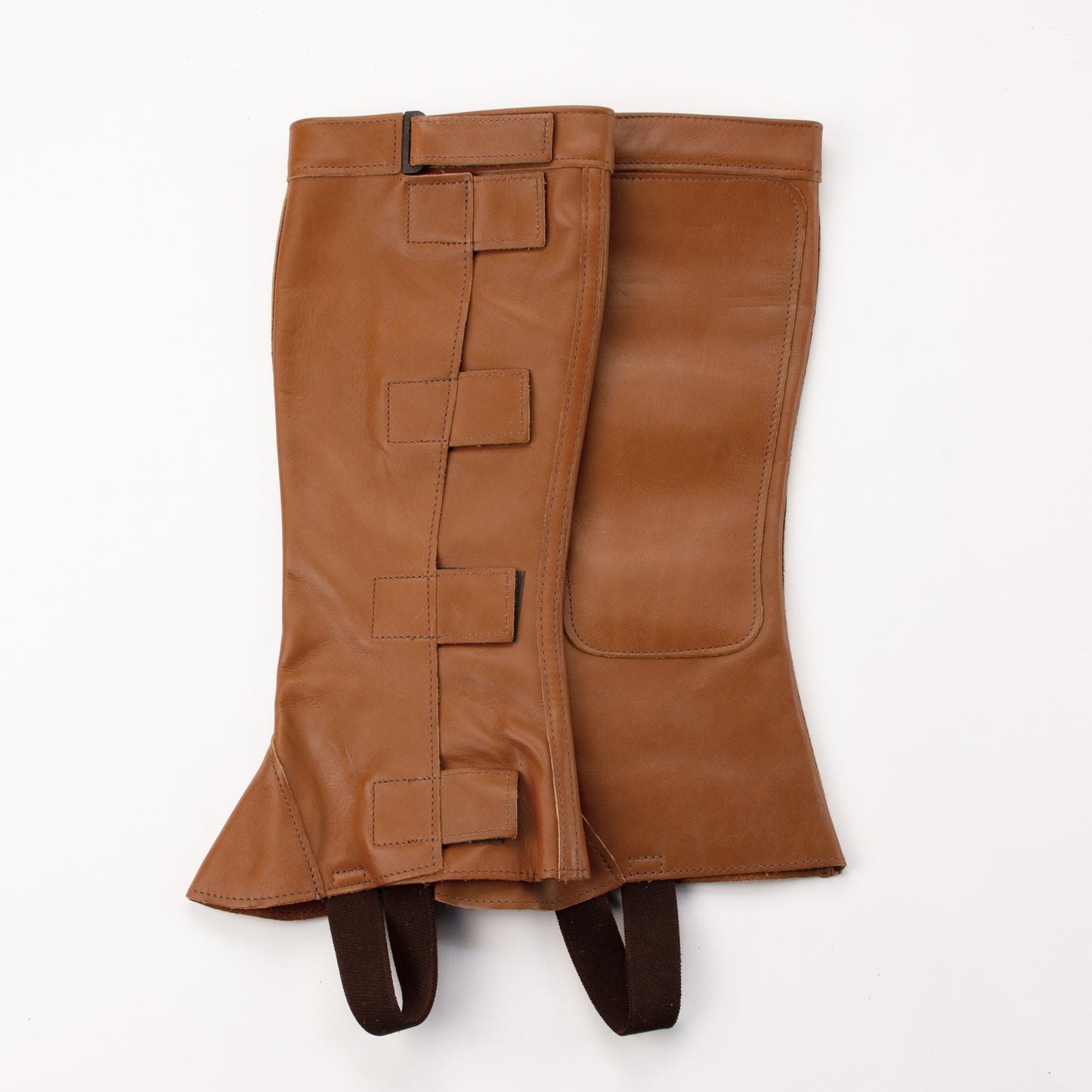 Half Chap - Tan Pull-Up Top Grain Leather - Velcro Closure