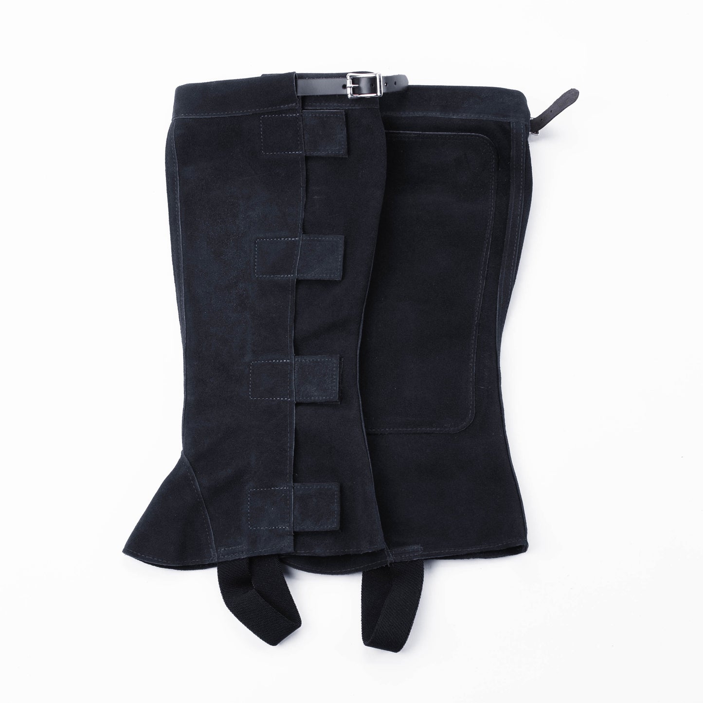 Half Chap - Navy Suede - Velcro & Buckle Closure with Black Strap