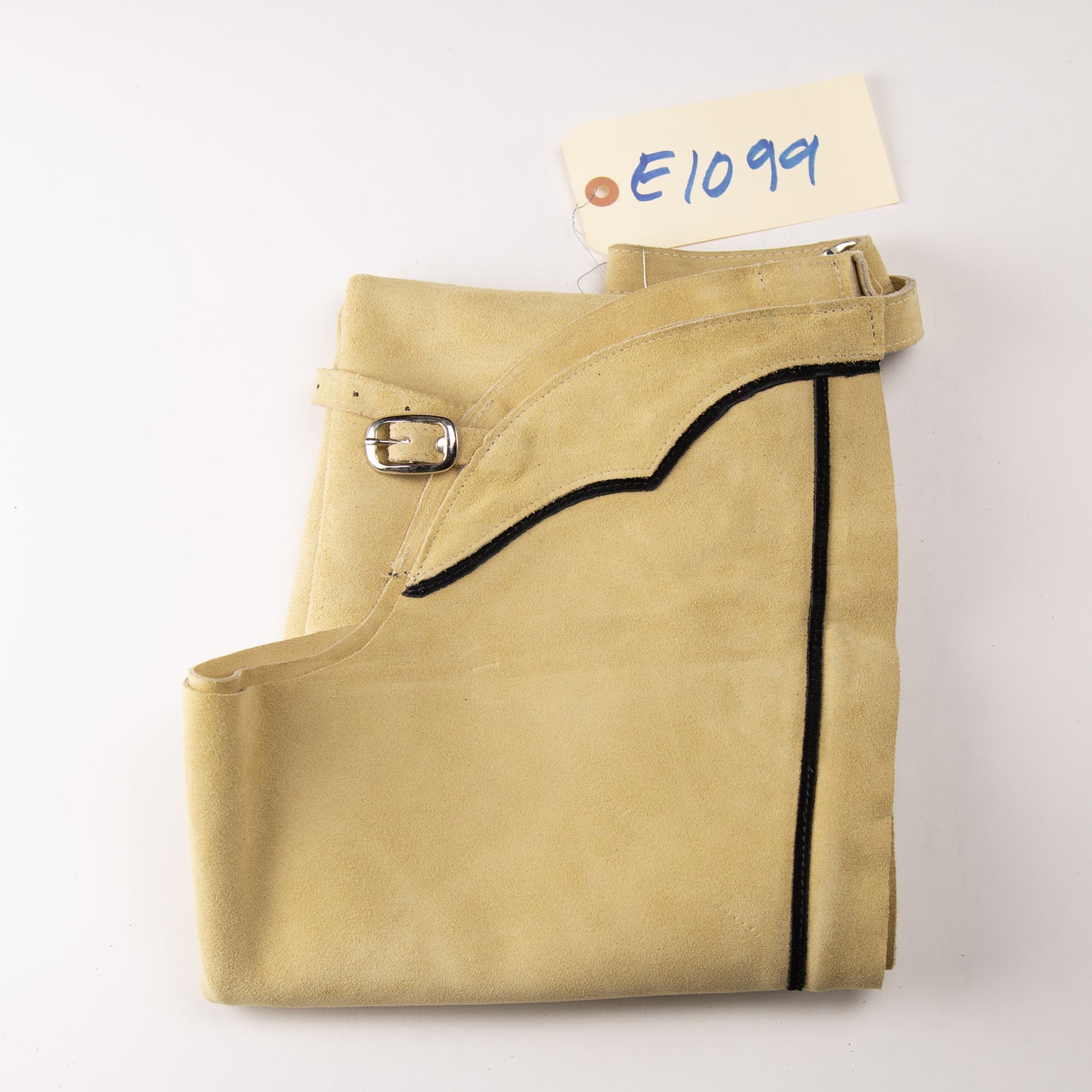 English Schooling Chaps - Sand Suede - Black Stripe
