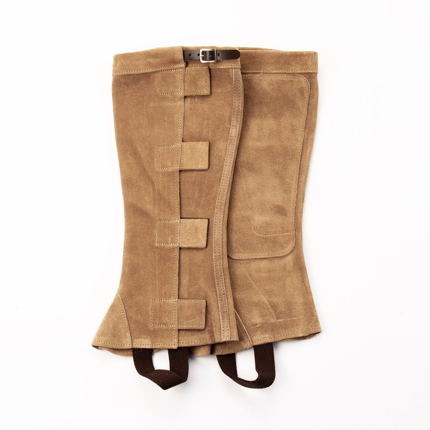 Half Chap - Taupe Suede - Velcro & Buckle Closure