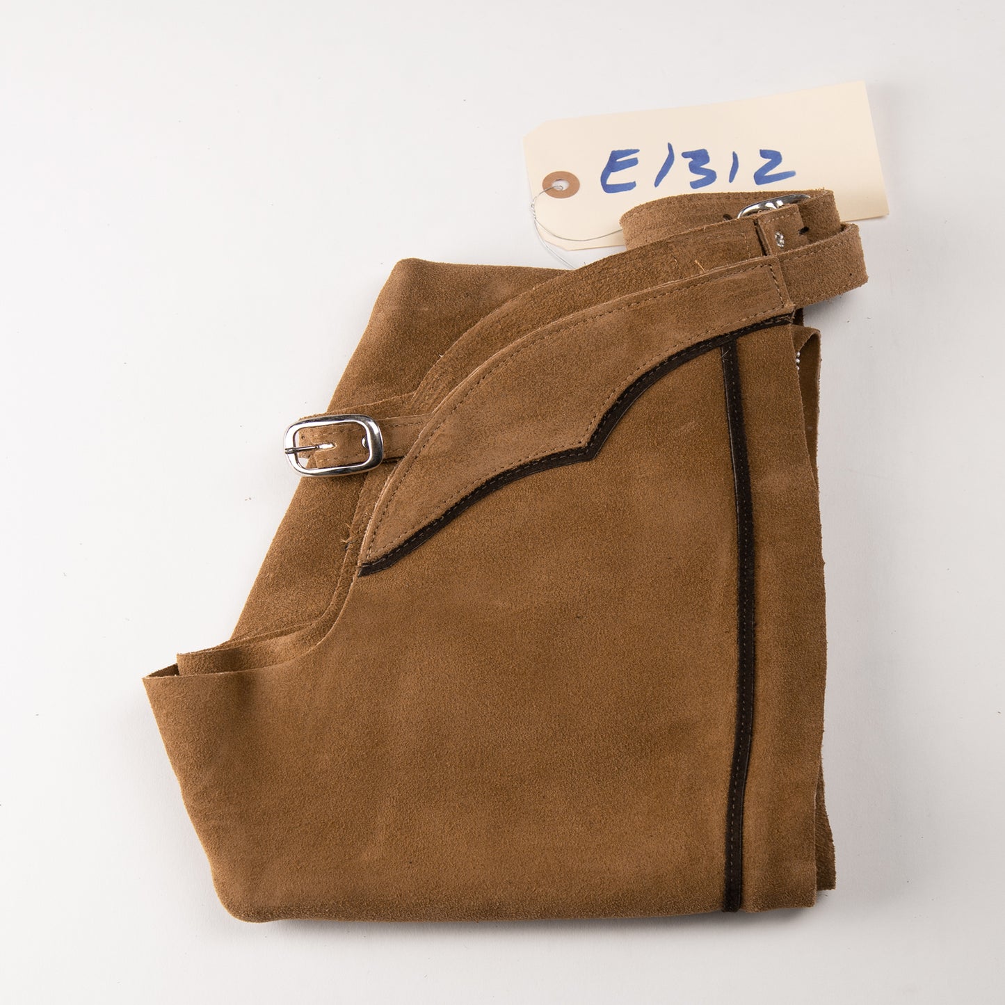 English Schooling Chaps - Toast Suede - Brown Stripe