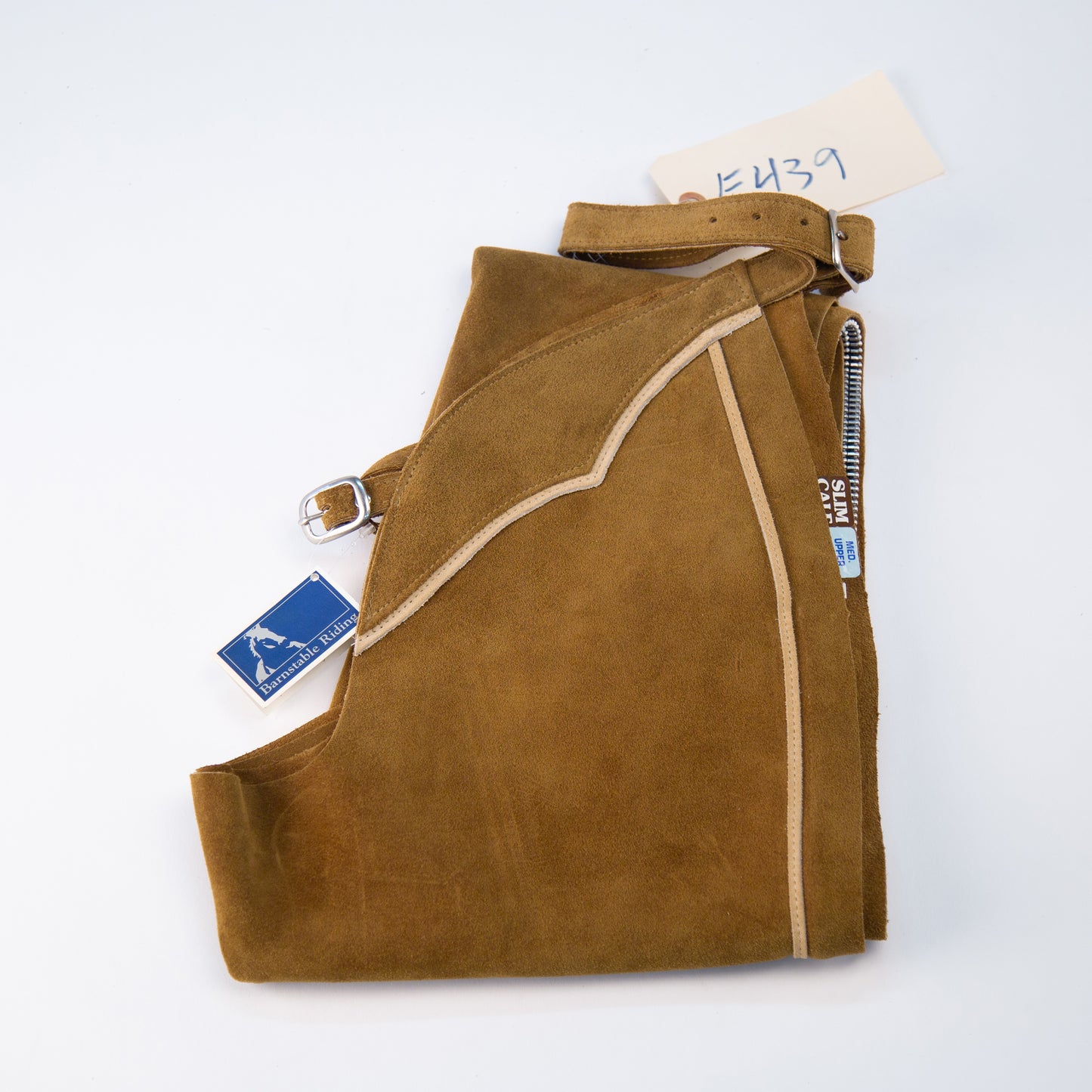 English Schooling Chaps - Toast Suede - Sand Stripe