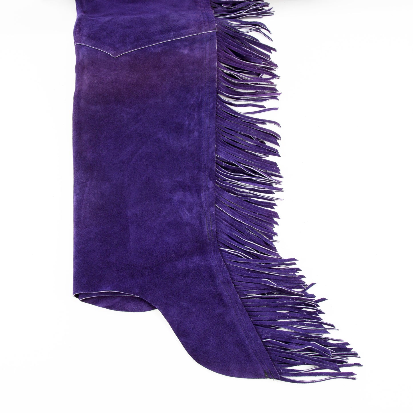 Western Equitation Chaps - Purple Suede - Fringe - Single Concho
