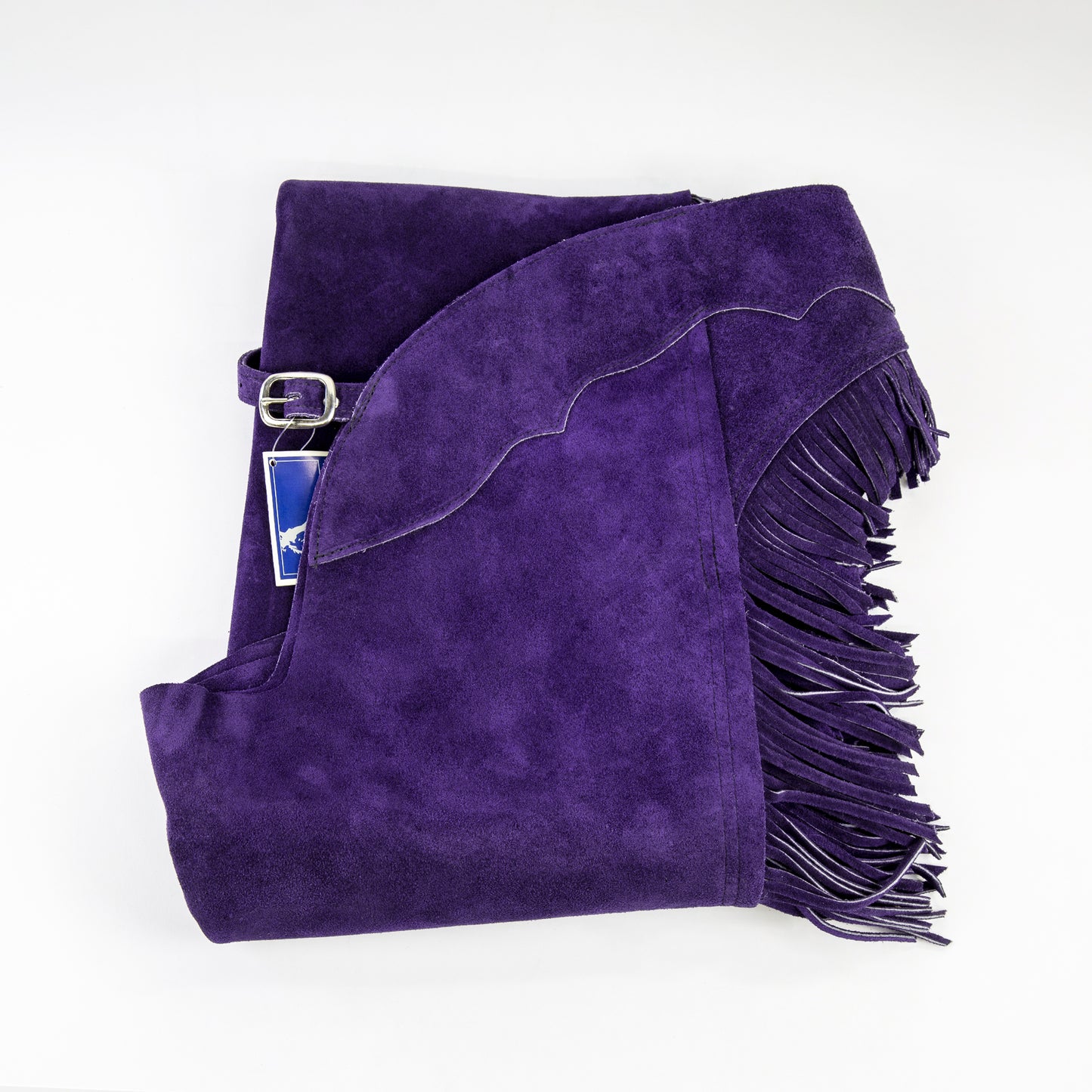Western Equitation Chaps - Purple Suede - Fringe - Single Concho