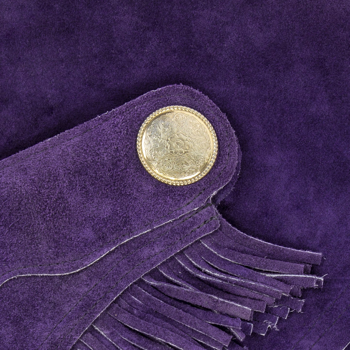 Western Equitation Chaps - Purple Suede - Fringe - Single Concho