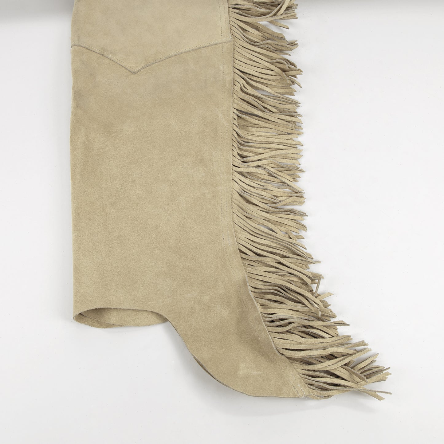Western Equitation Chaps - Sand Suede - Fringe - Double Concho