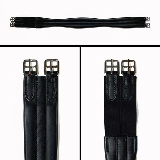 English Contour Girth - Black - Black Elastic