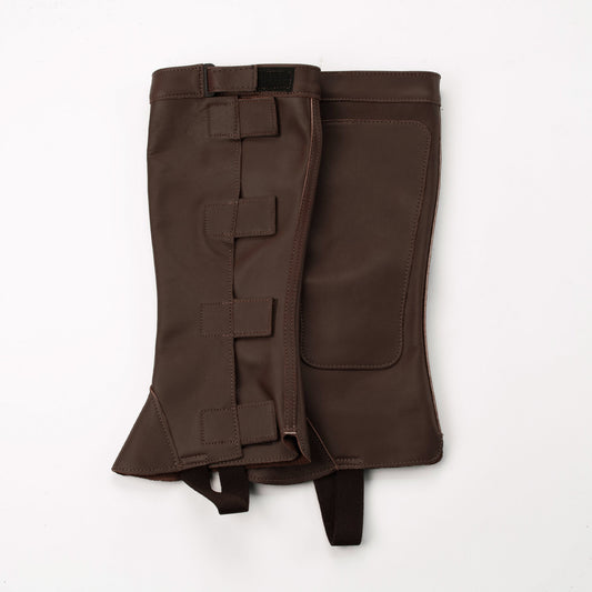 Half Chap - Dark Brown Top Grain Leather - Velcro Closure
