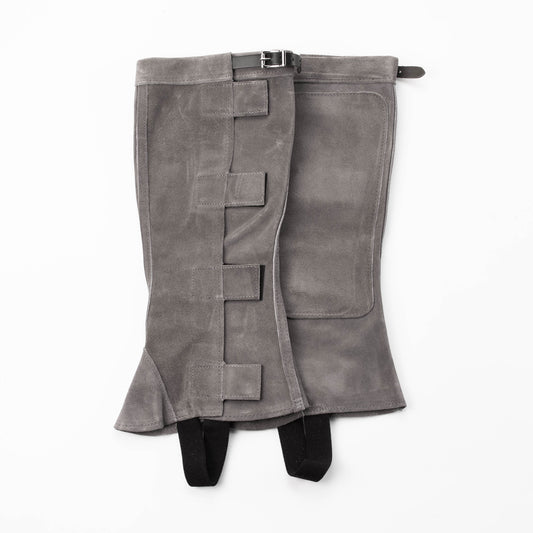 Half Chap - Grey Suede - Velcro & Buckle Closure