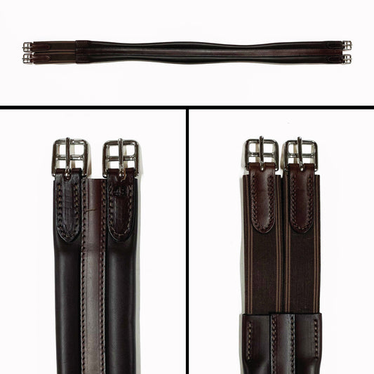 English Contour Girth - Havana - Brown Elastic