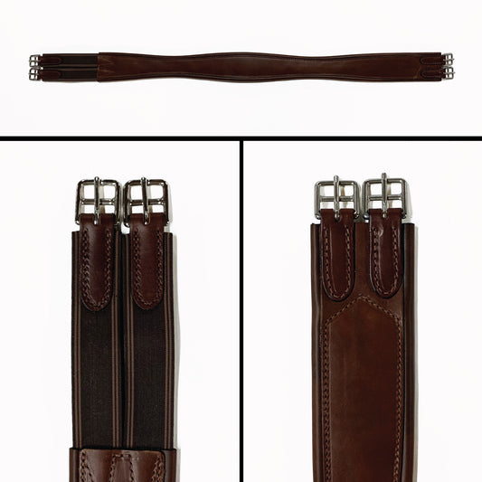 English Overlay Girth - Havana - Brown Elastic