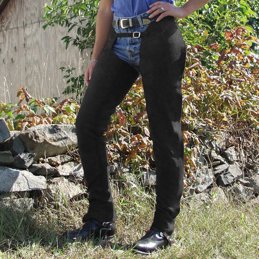 English Schooling Chaps - Black Suede