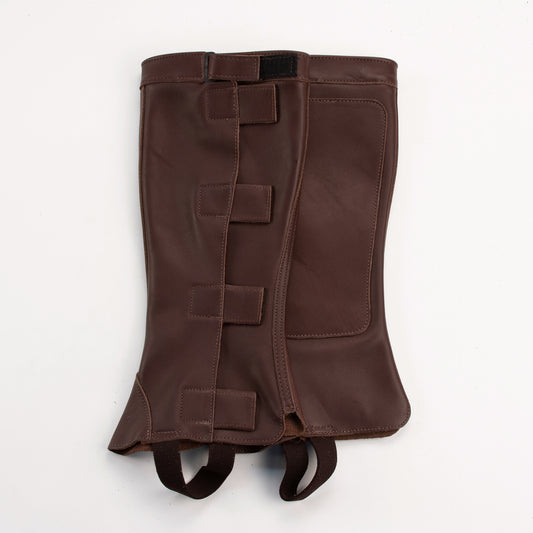 Half Chap - Burgundy Top Grain Leather - Velcro Closure
