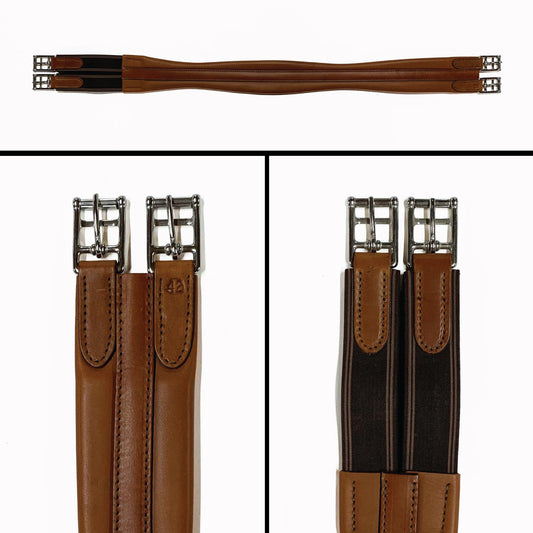 English Contour Girth - New Market - Brown Elastic
