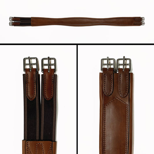 English Overlay Girth - New Market - Brown Elastic