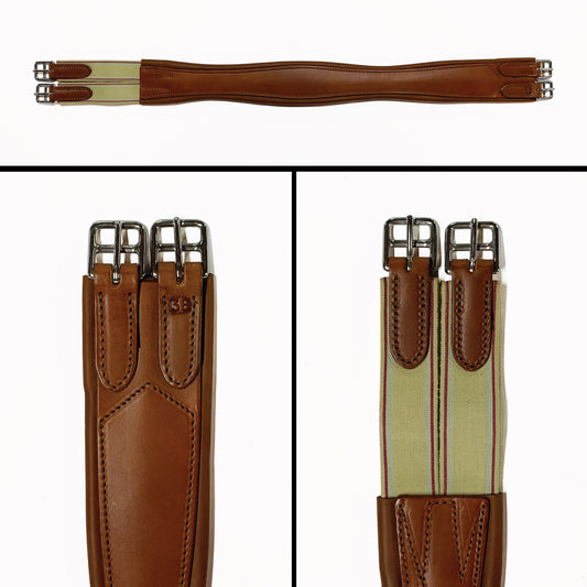 English Overlay Girth - New Market - Tan Elastic
