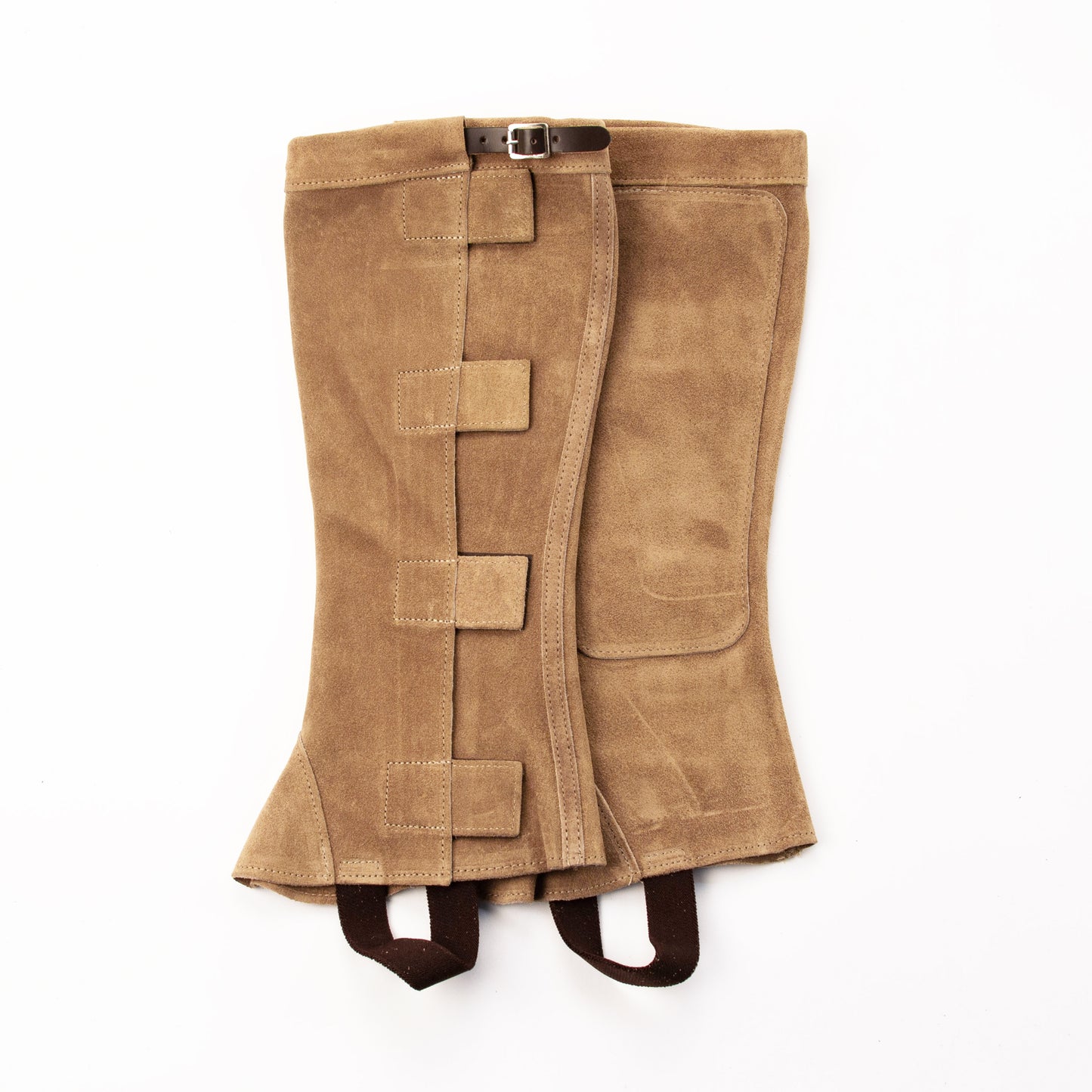 Half Chaps - Taupe Suede - Velcro & Buckle Closure