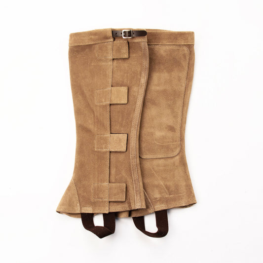 Half Chap - Taupe Suede - Velcro & Buckle Closure
