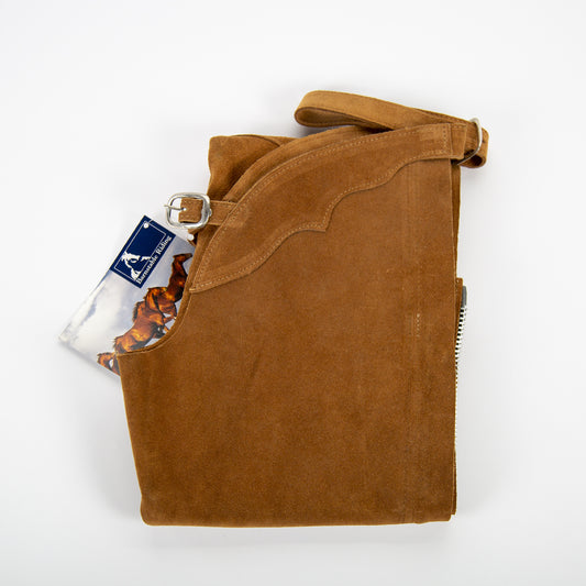 Western Boot Cut Chaps - Toast Suede