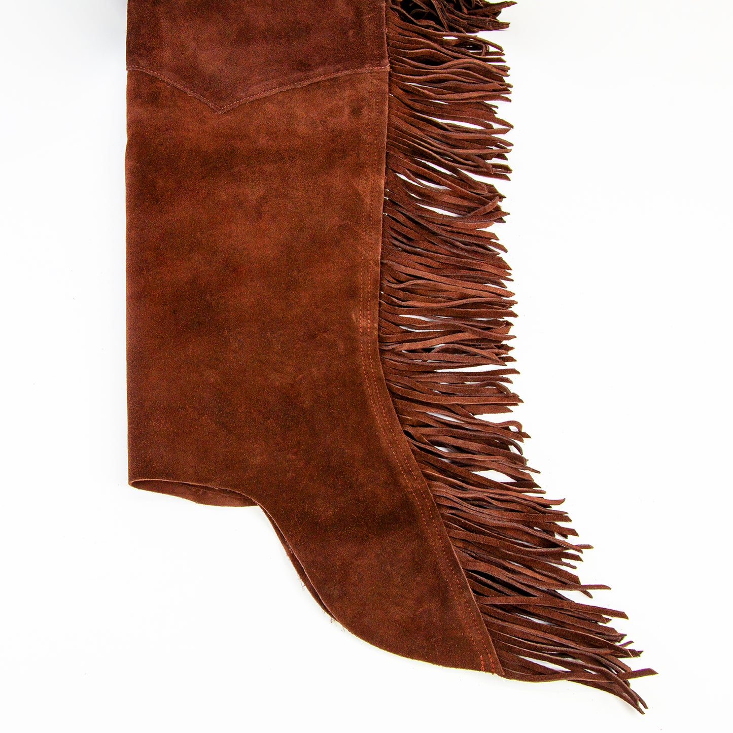 Western Equitation Chaps - Rust Suede - Fringe - Double Concho
