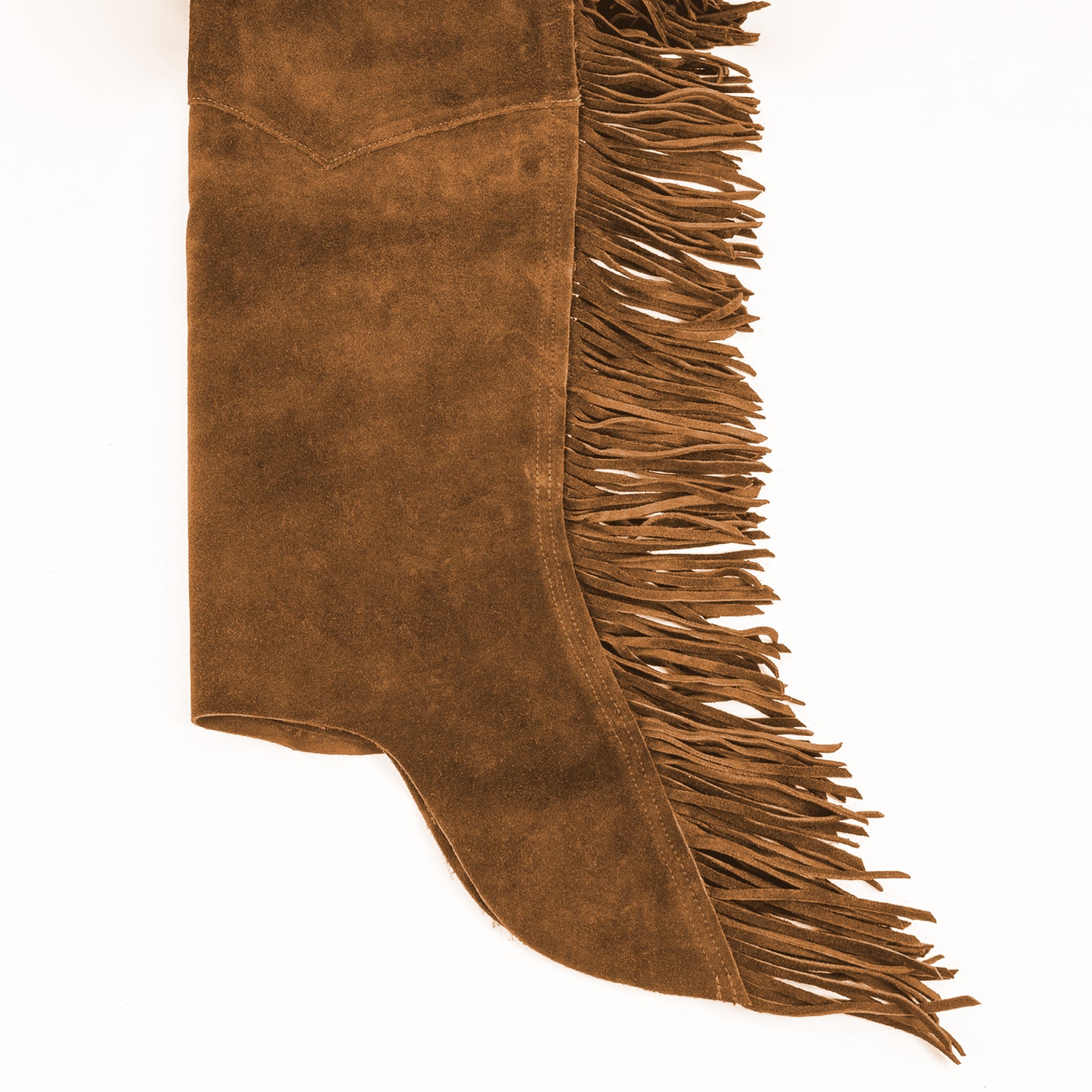Western Equitation Chaps - Toast Suede - Fringe - Double Concho