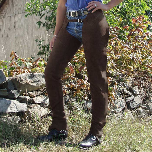 barnstable riding english schooling chaps in brown suede